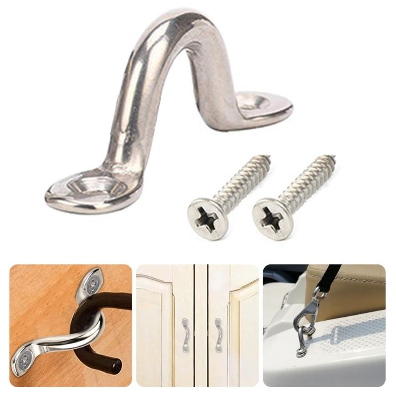 8pcs/10pcs Marine Boat Top Pad Eye Tie Down Anchors Point Tie Down Kayak Deck Loop with Screws Stainless Steel Eye Strap