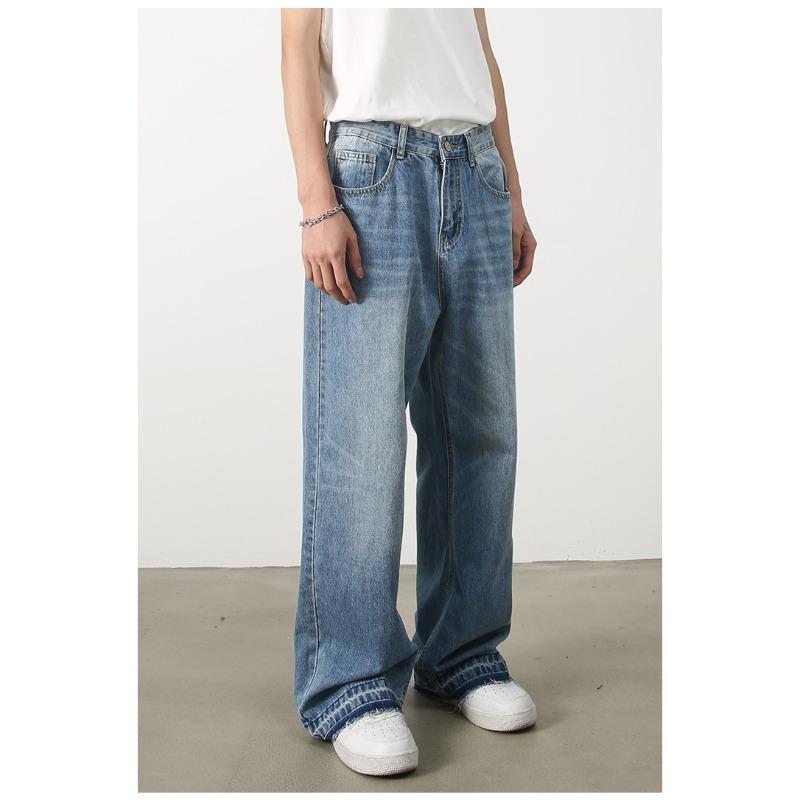 Lange Hosen Vintage Jeans Herren Gerade Locker Weites Bein Personalisiertes Beindesign Gerade Locker Jeans für Herren Modische und Bequeme Hosen