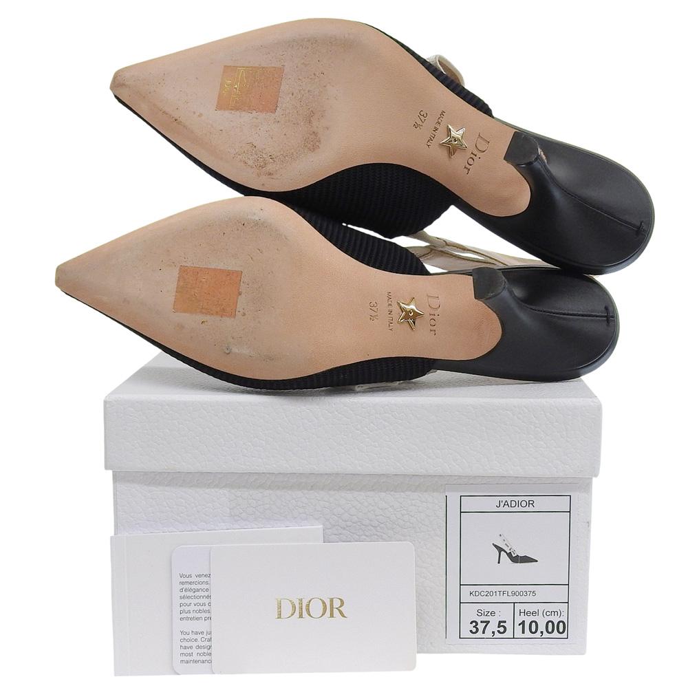 DIOR Excellent condition J'adior slingback pumps, women's, black, size 37 1/2 shoes 37 1/2 blackUsed