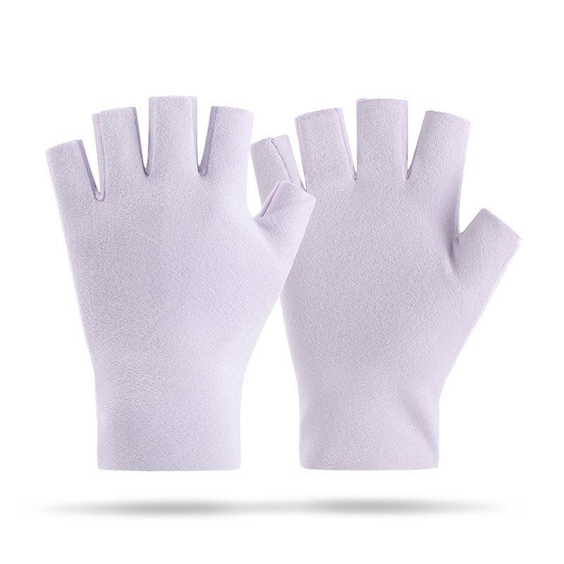 Fleece Gloves, Half-finger German Fleece Fabric, Increased Elasticity, Riding, Driving, Autumn and Winter, Extended Wrist Protection for Men and Women