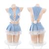REENEW Sexy Maid Cosplay Bunny Girl Light Tube Lover Costume, Blue, Open-Breasted, Alice, Rabbit, Sweetheart, Top, Backless, Cute, Seductive, Extreme,