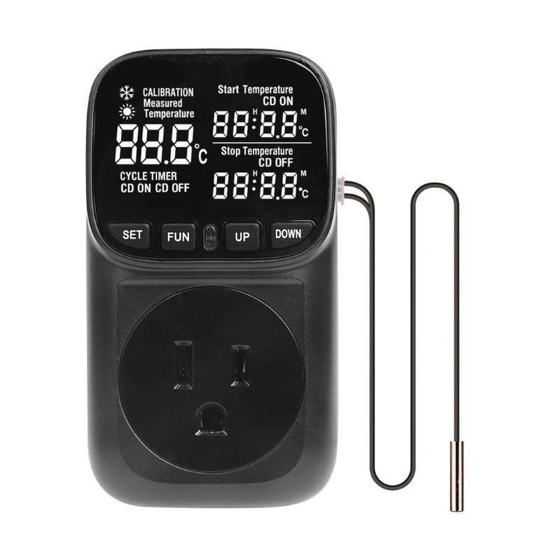 Цифровые терморегуляторы Розетка Обогрев Охлаждение Термостат с таймерами для холодильника Аквакультуры