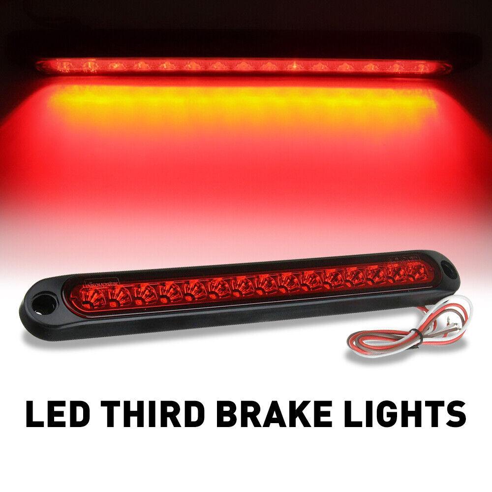 Car LED Third 3RD Brake Lights Bar Ultra-Thin Rear Parking Signal Lamp Truck High Mount Stop Warning Light Universal 24V 12V RedBack Up Lights 1