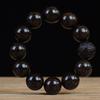 Zambia Blood Sandalwood Beads Bracelet: High-Density Small-Leaf Red Sandalwood with Gold Star Design, Prayer Beads.