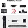 Kithouse K380A Wireless Microphone Bluetooth Karaoke Microphone Set of 2 LED Display Type UHF 10 Channel Dynamic Microphone 6.35mm Receiver Handheld