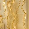 Golden Leaf Garland Fairy Lights String Lighting, Battery Operated Elegant Decoration for Home Weddings Artificial Plant Decor