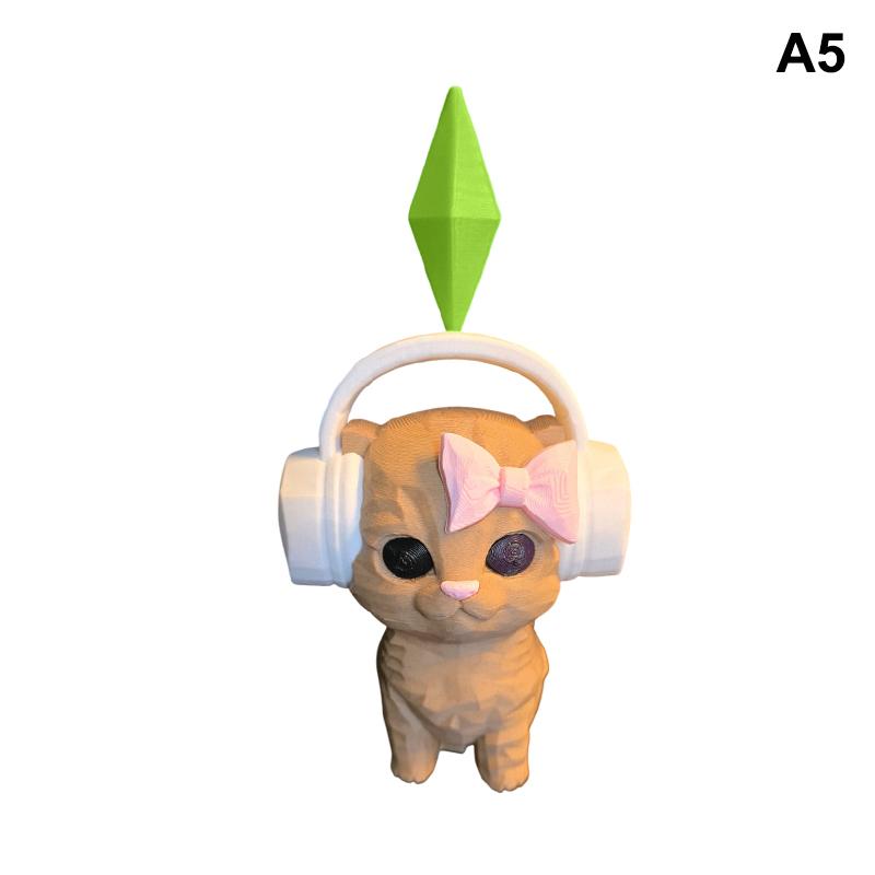 

Статуэтка кота Мийин в наушниках, 3D-печать, украшение для дома, офиса, автомобиля, подарок на вечеринку A5
