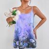 2025 Cross-border Spaghetti Strap Printed Casual Women's Vest Top