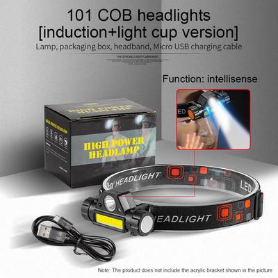 Headlamp Rechargeable Headlight USB Charging Led Ultra Powerful Head-mounted Searchlight Battery Camping Hunting Fishing Hiking