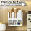 Plastic Disposable Paper Cup Holder Wall Mounted Space Saving Paper Cup Storage Rack Large Capacity Drink Cup Holder Kitchen