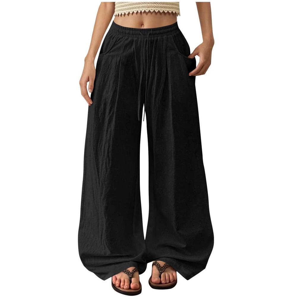 Women's Loose And Comfortable Casual Fashion Color Pocketed Pants