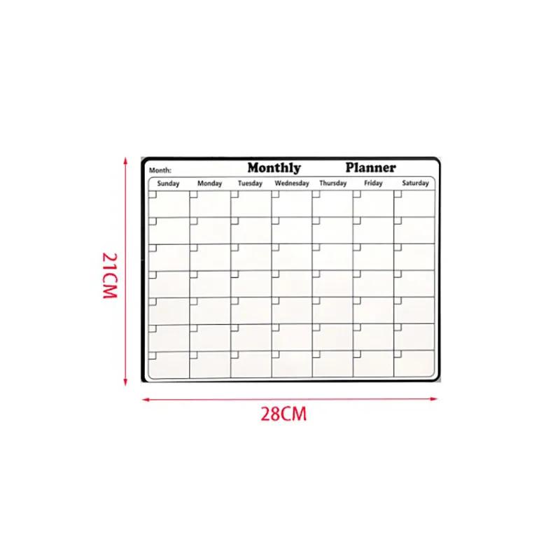 Magnetisk kjøleskapskalender - Sterk magnetisk bakside, Glatt tørrslettende overflate, Praktisk kalender, Holdbar whiteboard-tavle