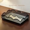 Exquisite Metal Storage Tray with Glass Mirror Bathroom Sundries Organizer  Home Decorations