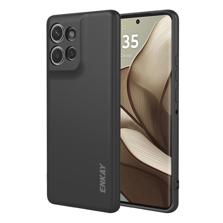 

ENKAY М який ударостійкий чохол для телефону з рідкого силікону For Motorola Edge 60 Neo / 50 Neo чорний