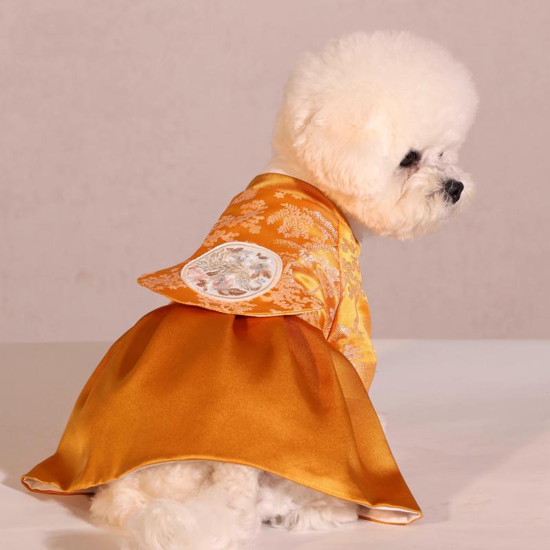 

Korean Style Dog Clothes Pomeranian Maltese Poodle Bichon Frise Schnauzer Dog Dress Pet Clothing Puppy Costume Apparel S жёлтый