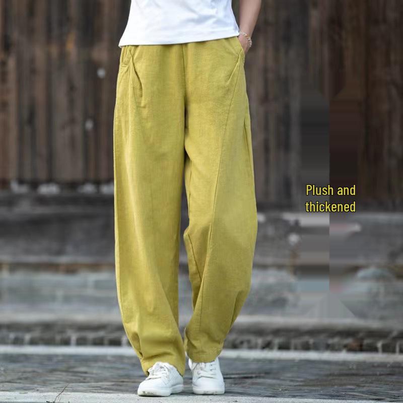 25 Autumn Cotton Linen Women's Literary Patchwork Casual Lantern Pants - Slimming, Versatile Long Trousers