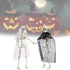Festive Halloween Skeleton Couple Decorative Props Realistic Plastic Bride Groom Design 21x10cm