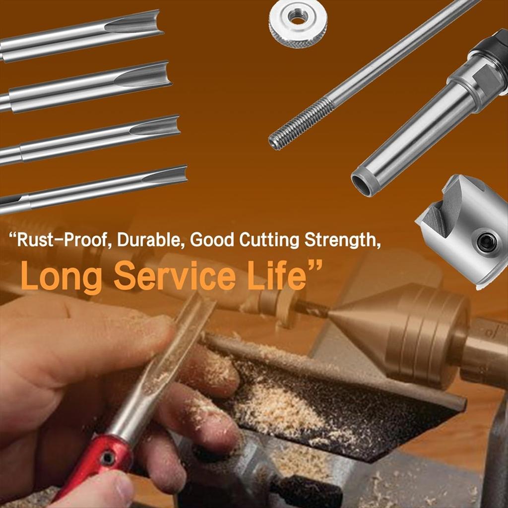 BHBL 8 Pezzi Mandrino per Tornitura Penne, Kit Fusti per Penne da Tornitura del Legno, Punta da Trapano da 7 mm e Mandrino per Penne per Tornio per Legno