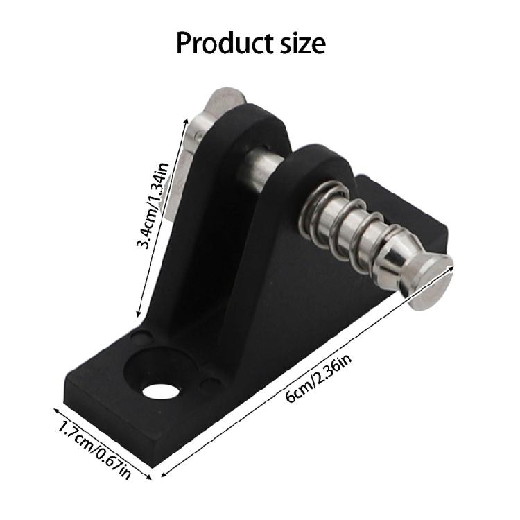 Quick Release Bimini Top Deck Hinge Black Nylon Mounting Base with Screws for Boat Awning and Shade Top Service Work