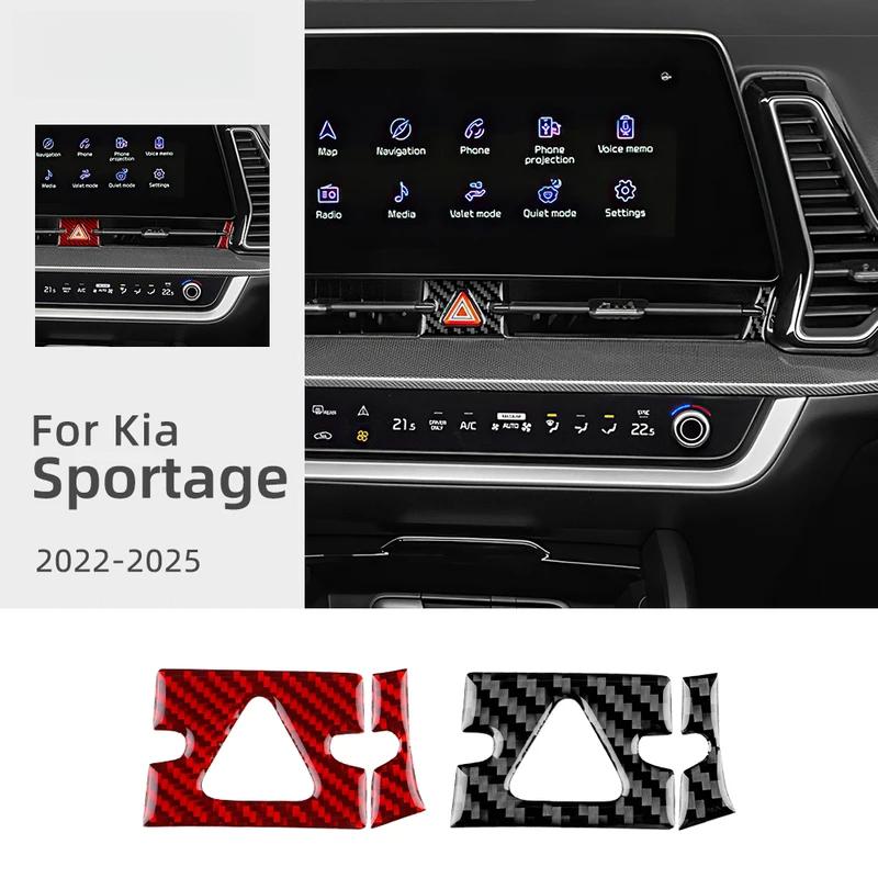 Real Soft Carbon Fiber Sticker For Kia Sportage NQ5 2022 2023 2024 2025 LHD RHD Car Warning Light Trim Interior Accessories.