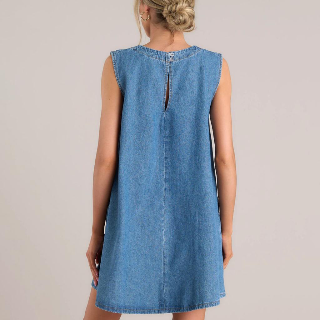 Women's Casual Sleeveless Denim Vest Dress