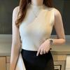 Weste Damen Half Rollkragenpullover Ärmelloses Strickoberteil Hosenträger
