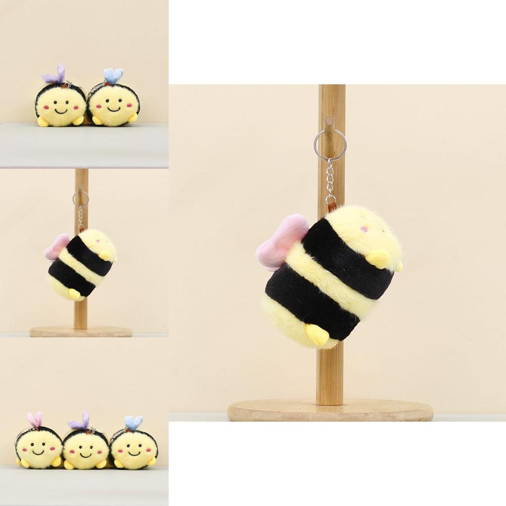 Cute Bee Plush Keychain With Soft Pp Cotton For Bags And Gifts