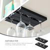 2Pcs Wine Glass Holder Set Under Shelf Hanging Cup Rack for Kitchen Bar Hotel Restaurant Drainage Design Smooth Finish Glass