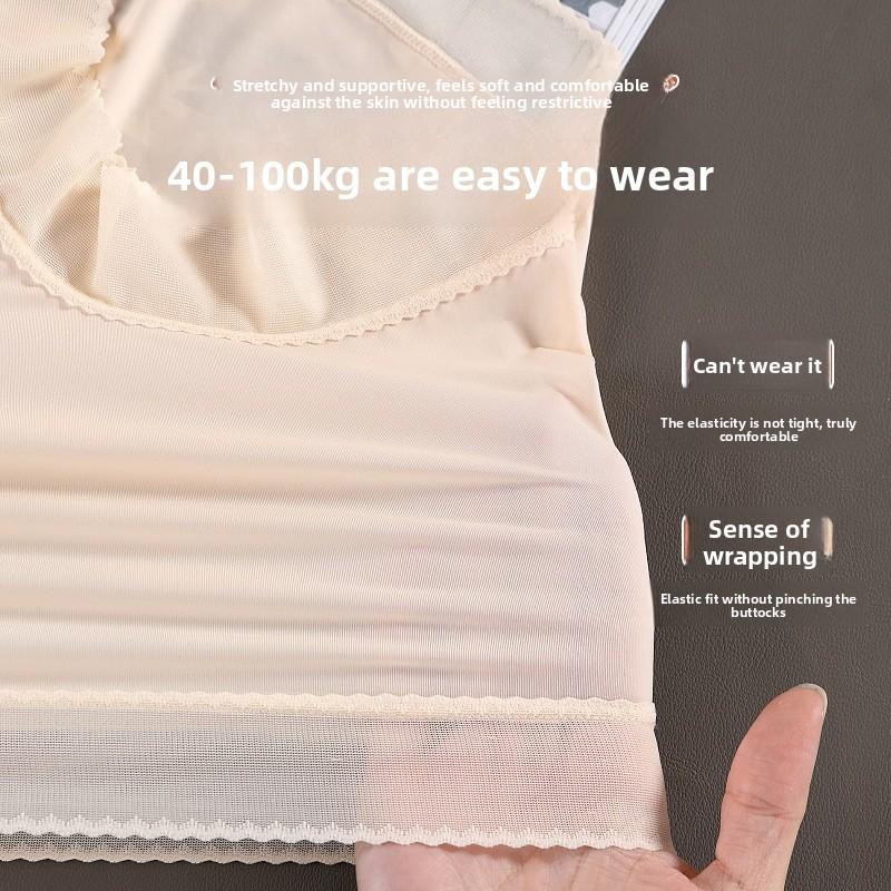 Big Size Female Summer Lace Ice Silk High Waist Shrink Belly Invisible No Mark Briefs