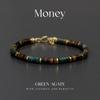 Bracciale in Agata Verde e Occhio di Tigre: Attrai Ricchezza e Prosperità. Amichevole per la pelle, Unisex per l'uso quotidiano.