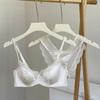 French Premium Satin Lingerie Set, Thin Minimizer Soft Underwire Lift Anti-Sag Bra for Full Bust Women
