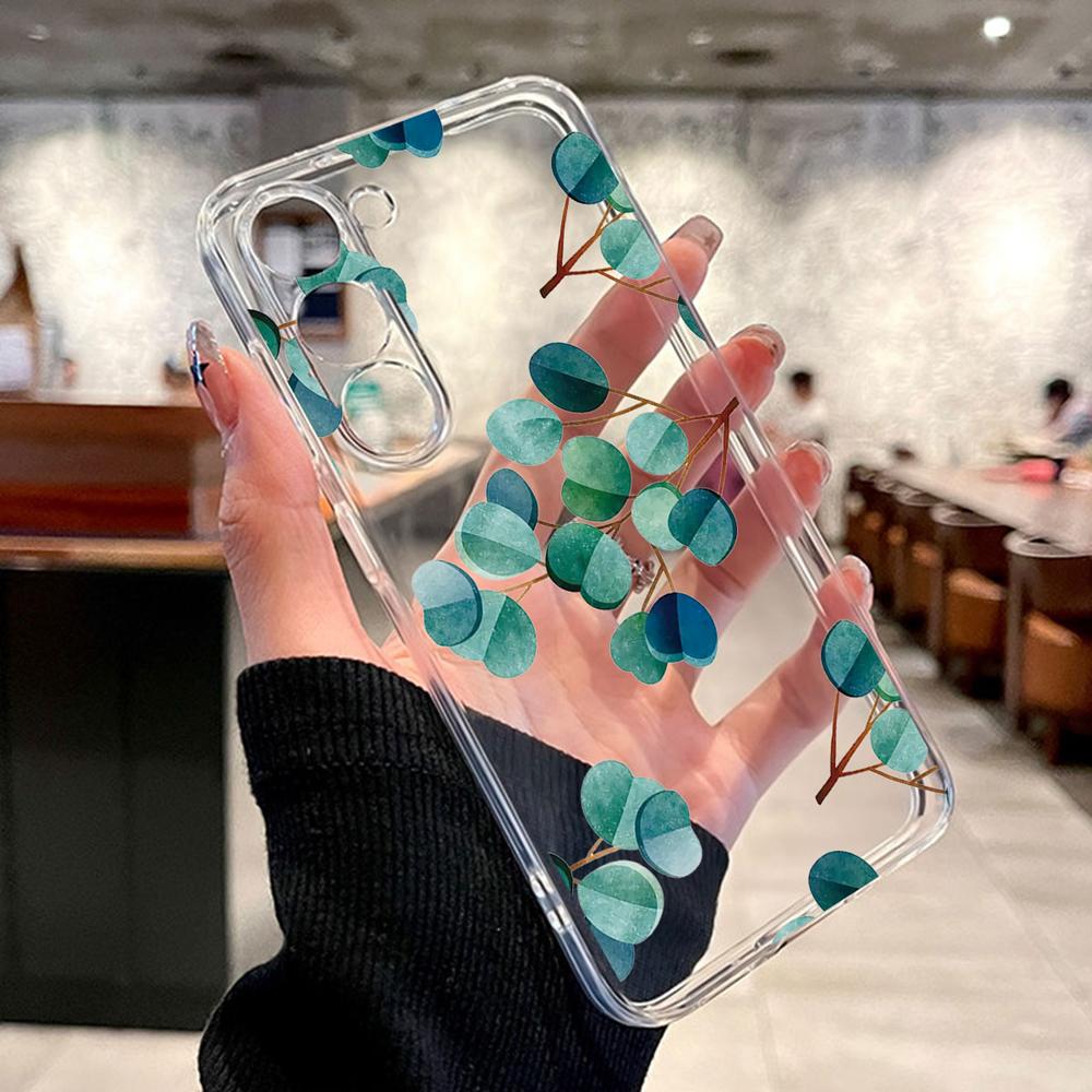 Monstera Deliciosa Lavender Floral Phone Case For Samsung Galaxy A56 A16 A26 A36 A37 A57 A21S A53 A33 A73 A12 Transparent Cover