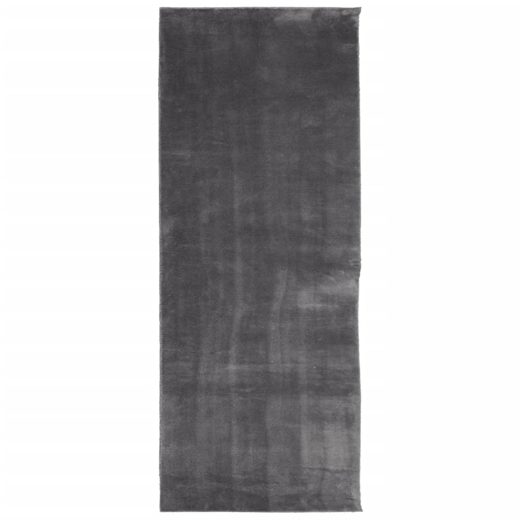 Vidaxl Dywan Huarte Z Krótkim Włosiem, Antracytowy, 80X200 Cm