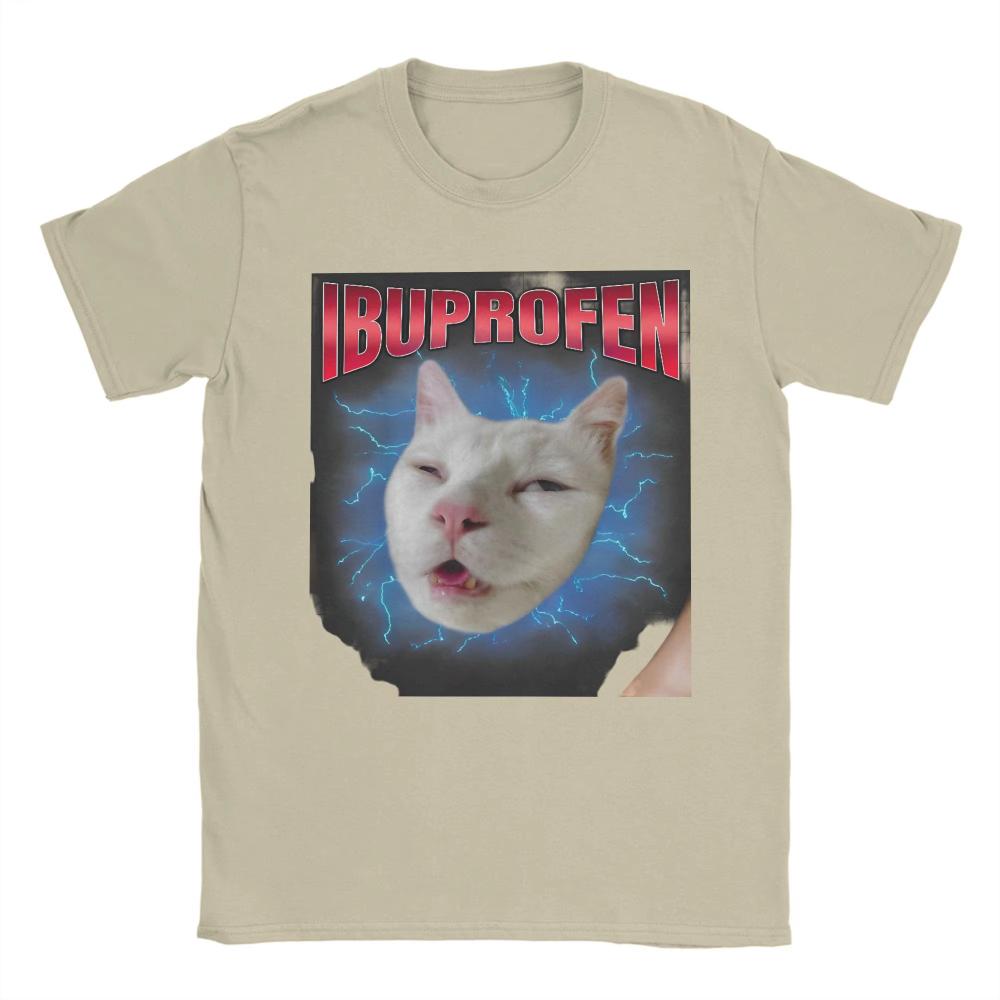 Cool Fun Ibuprofen Cat Hilarious Cat Meme T Shirt Beach Trending T-Shirts Men Women Cotton O-Neck Plus Size 5XL Top Tees Tshirt