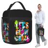 Let's Glow Crazy Neon Party Light Rave Isolierte Lunchtasche für Damen Büro-Kühler Thermische Lebensmittelbox Tragetasche Lunchboxen Behälter