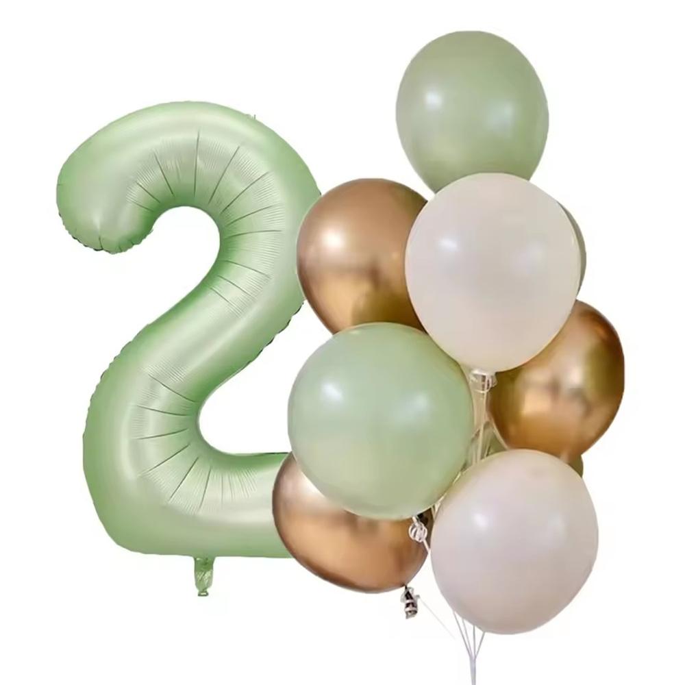 12pcs 40inch Olive Green Number 0-9 Balloon Helium Foil Digital Balloon For Kids Adult Birthday Anniversary Wedding Party Decor