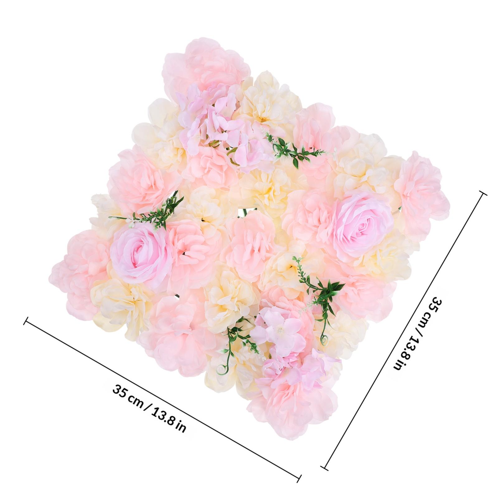 

6Pcs Faux Flower Wall Panels Strong Resilient Grid Back Design for Wedding Backdrop DIY Floral Decor Spring Event Home Flower розовый