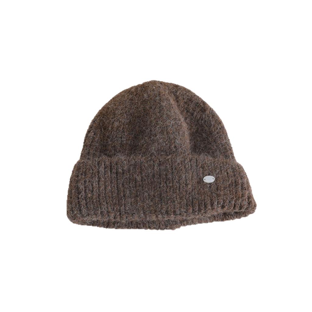 Labeled Knitted Hat for Women in Autumn and Winter New Warm and Thickened Cold Hat That Looks Smaller