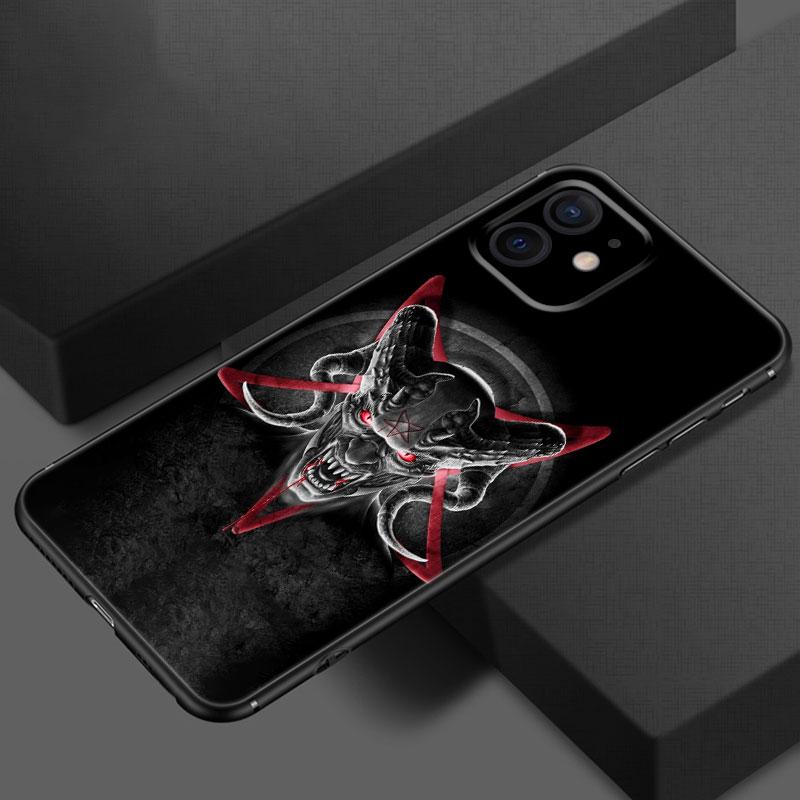 Satanic Scary Skull Phone Case For Apple iPhone 13 12 Mini 11 Pro XS Max X XR 8 7 6S 6 Plus SE 2020 5S 5 Soft TPU Black Cover