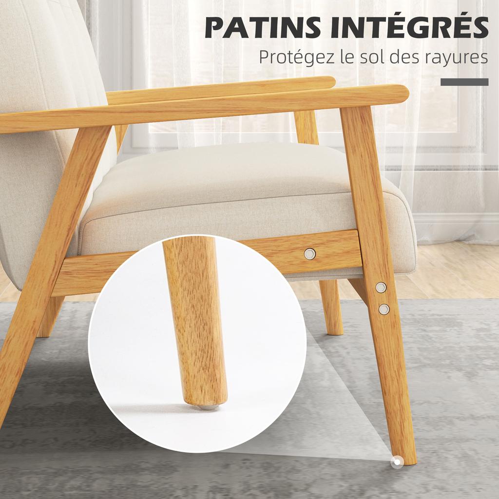 Sofa, 2-Seater, 115 cm, Tufted Backrest, Padded Seat, Armrests, Beige