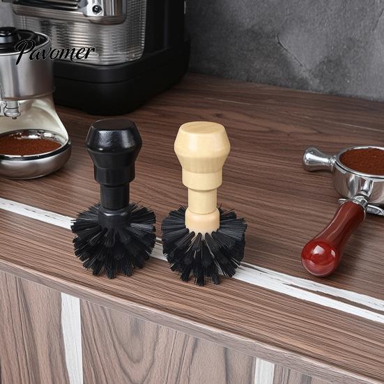 Espresso Machine Maintenance Kit Coffee Portafilter Basket Cleaning Brush, Soft Bristle with Barista Tool for Wood Handle Corner Professional Supplies