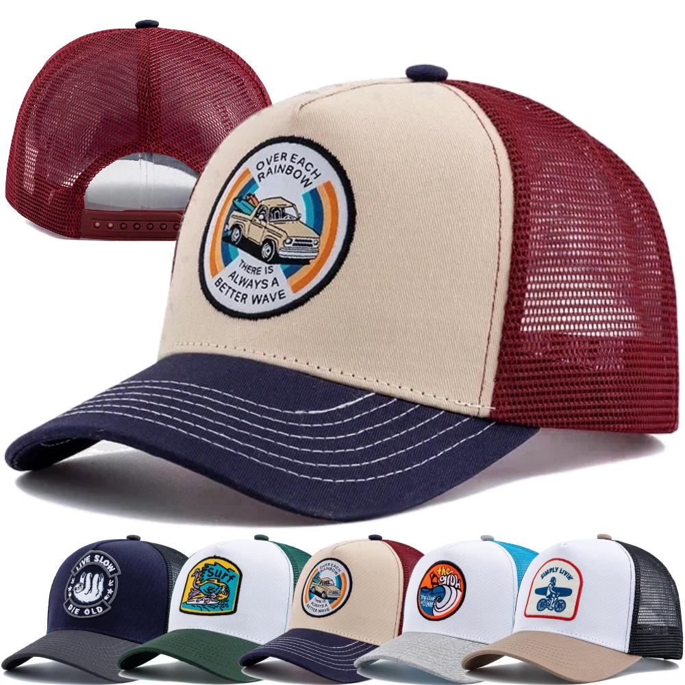Unisex Geborduurde Trucker Pet Mesh Baseballpet Zomer Buiten Zonbescherming Trend Pet Pet Voor Mannen Vrouwen