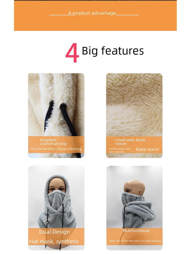 Winterradfahren Skimaske - Arktis-Fleece Winddichte Kapuze