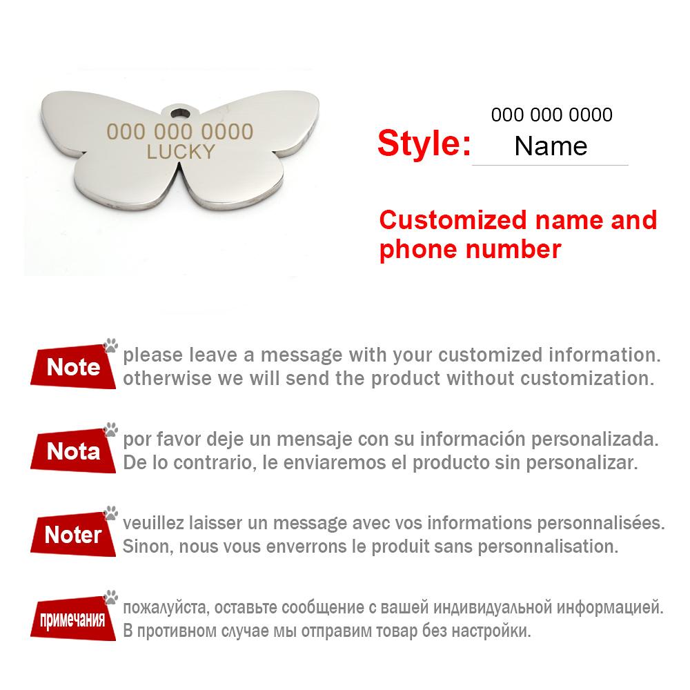 Customized Telephone Dog Collar Pendant Personalized Pet Collar ID Tag Cat Tag Customized Anti-lost