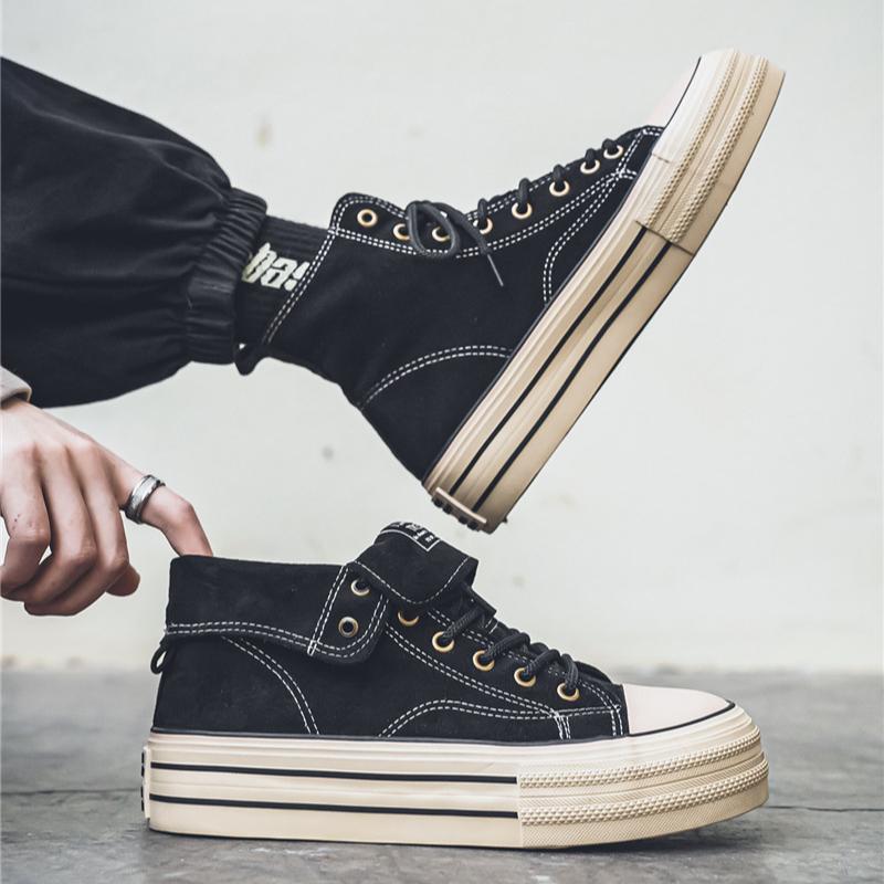 2026 Новые Высокие Толстая Подошва Универсальные Модные Повседневные Спортивные Нишевые Кеды Тканевые Кеды для Пары 39