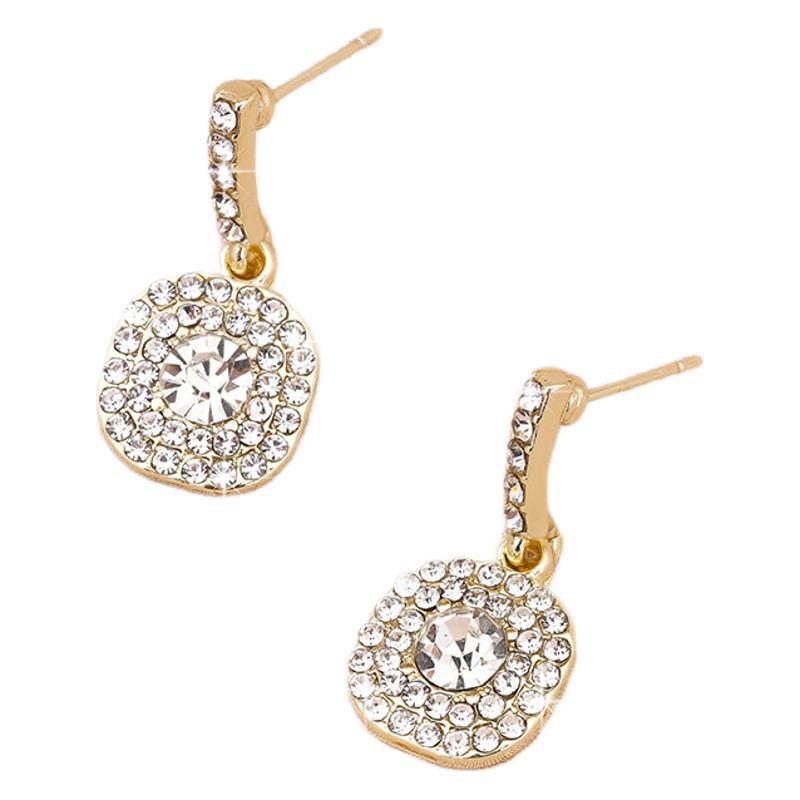 S925 Silver Needle Diamond Geometric Earrings - Trendy & Luxurious