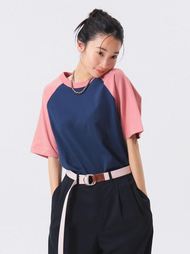 BEAMS BOY S/S TEE [Special Order] SCREEN STARS Two-Tone Raglan T-Shirt, Women's, Navy, Free Size