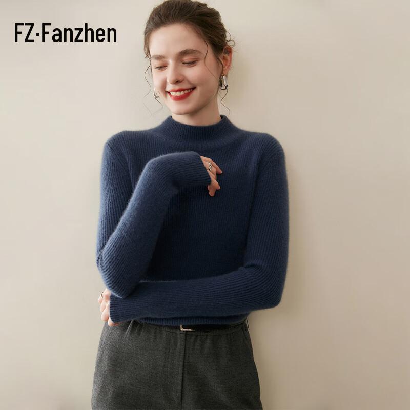 Fanzhen Women's Thickened 100% Cashmere Turtleneck Sweater