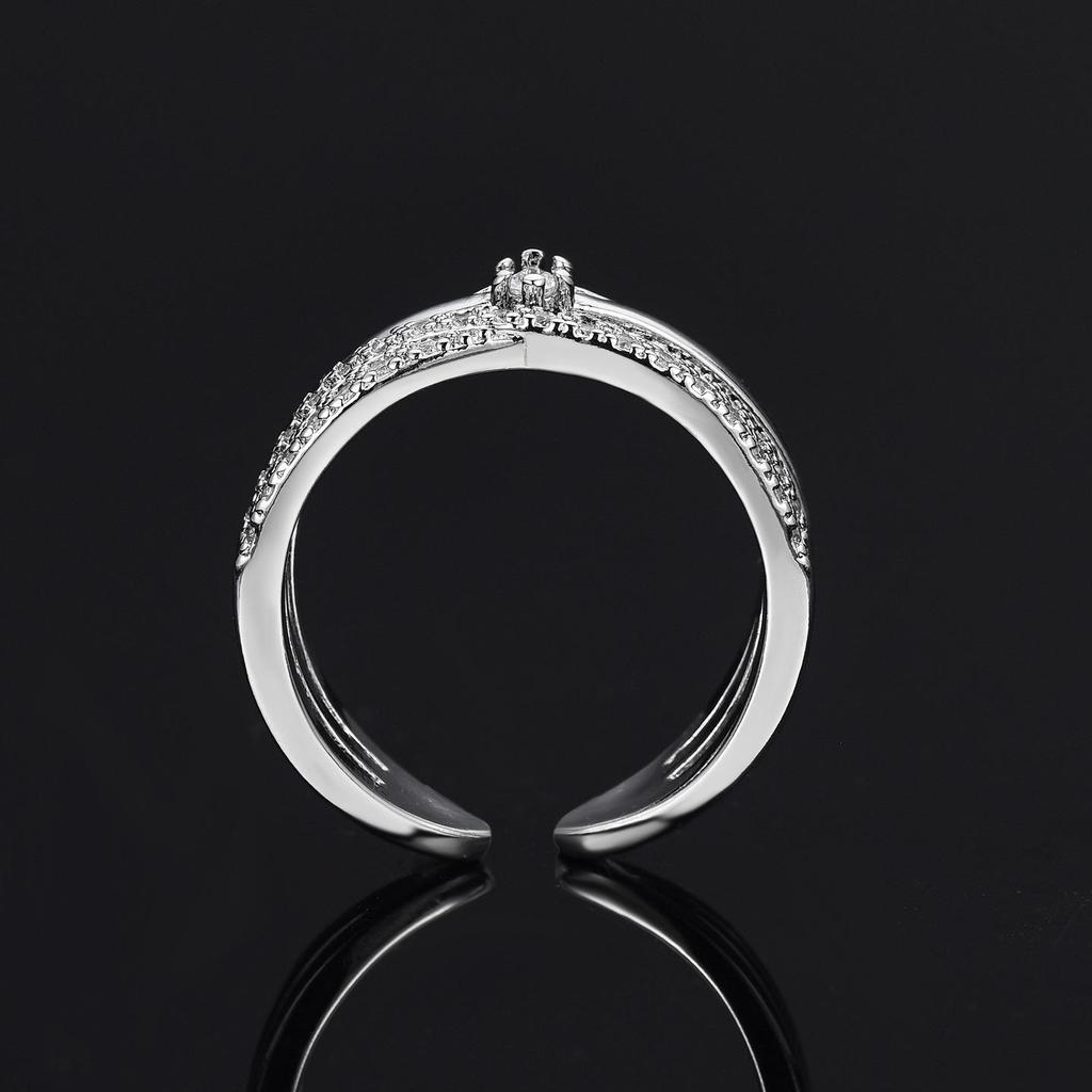 Korean Style Adjustable Multi-layer Zircon Stackable Ring for Women