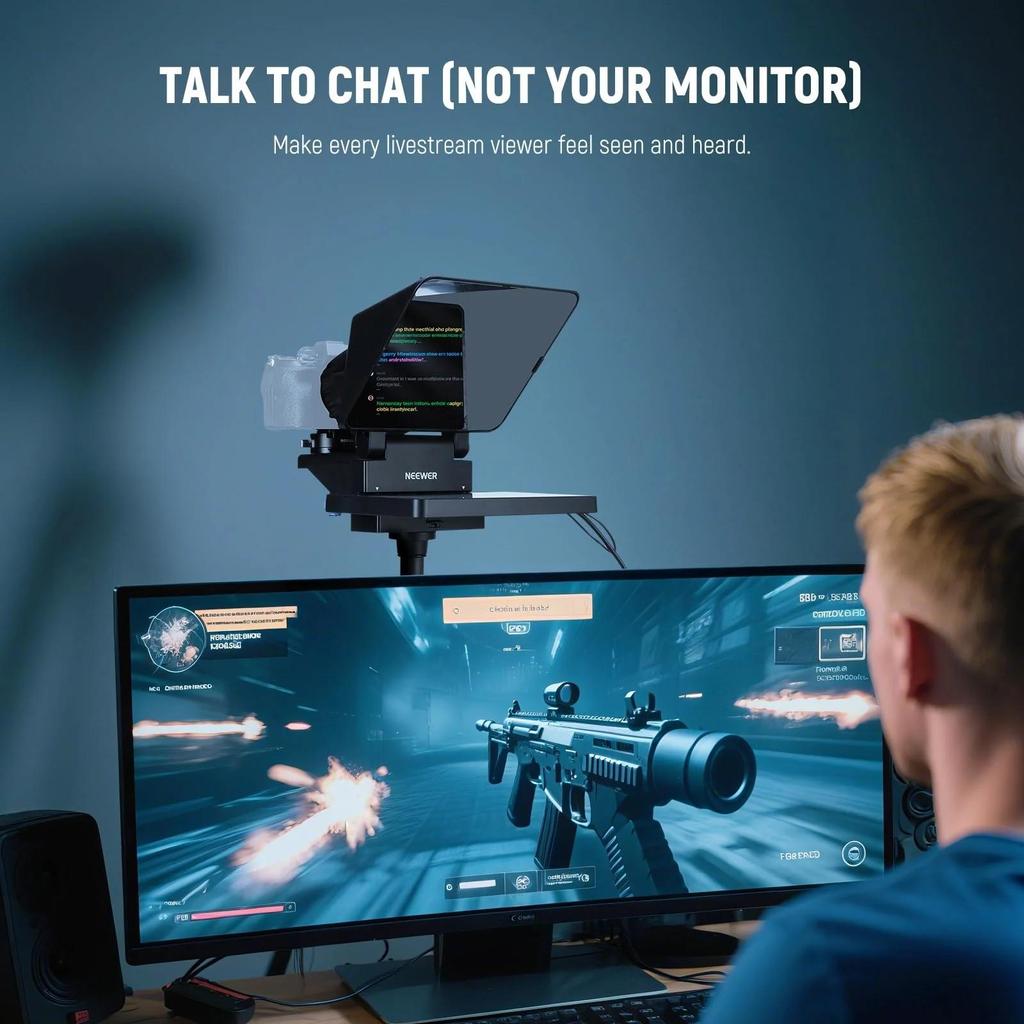 NEEWER X11 Teleprompter 2-in-1 da 11 Pollici con Monitor per Windows MacOS, Supporta Screen Mirroring